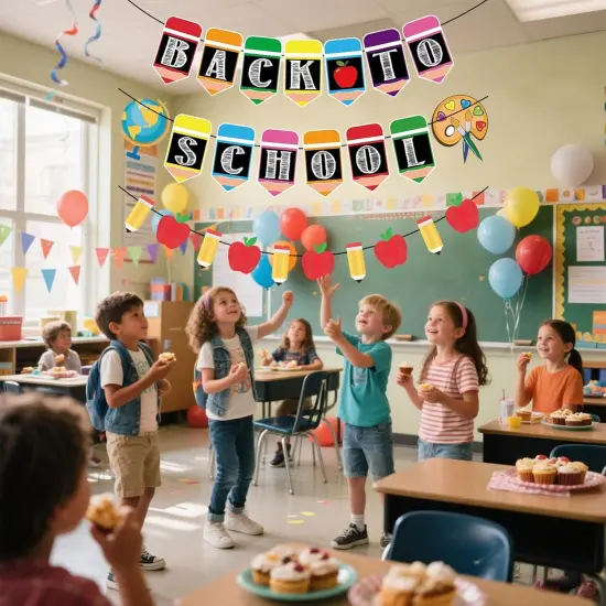 3pcs Pre-Strung Back To School Banner {3}