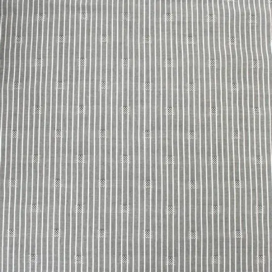 1 Yard Rayon Dobby Pin Stripe Fabric Gray & Ivory Lightweight Apparel Material 57/58" Wide {2}