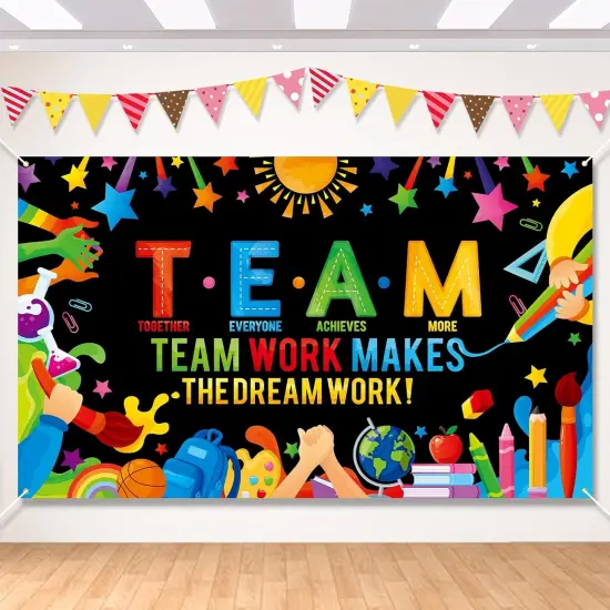 Motivational Classroom Banner Back To School Backdrop Decoration - Black {1}