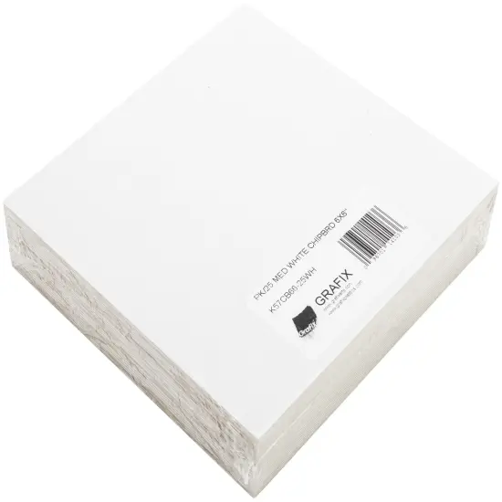 Grafix Medium Weight Chipboard Sheets 6"X6" 25/Pkg-White {3}