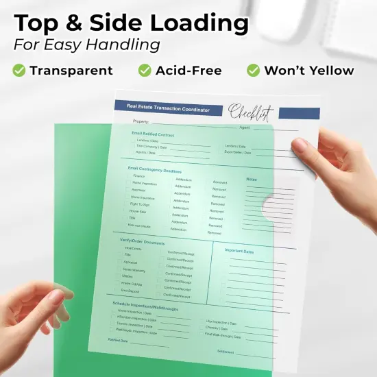 Clear Plastic Folder Sleeves (12 Pack, Assorted Colors) {3}