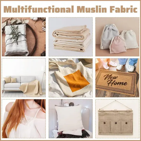 10 Yards Natural Unbleached Muslin Cotton Fabric {4}