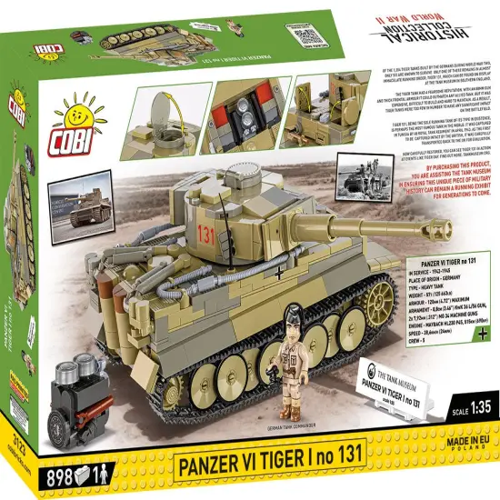 COBI The Tank Museum Historical Collection WWII PANZER VI TIGER I no. 131 Tank Building Set, 898 Pieces {5}