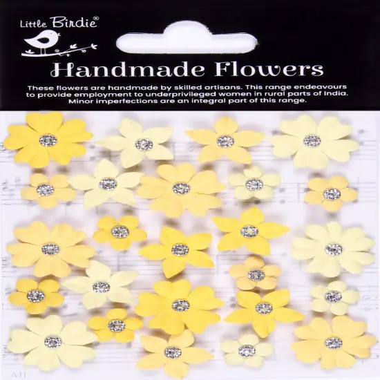 Little Birdie Karolina Paper Flowers 25/Pkg-Sunshine {1}