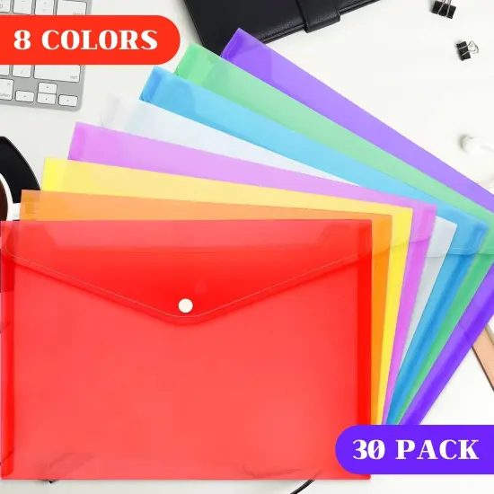 30pcs Plastic Envelopes- 8 Assorted Color (30) {2}