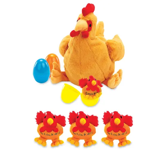 Collections Etc Chick-A-Doodle-Doo Soft Plush Hen 7-Piece Set {2}