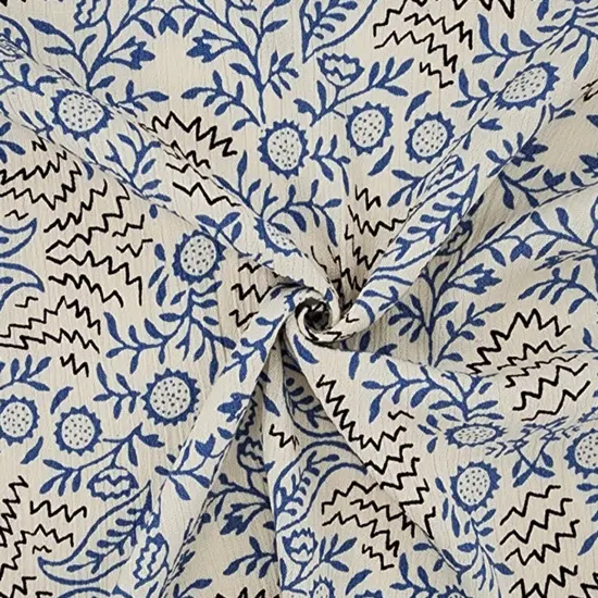 Blue Rayon Crinkle Fabric 50/52" Lightweight Textured 1 Yard Apparel Material {3}