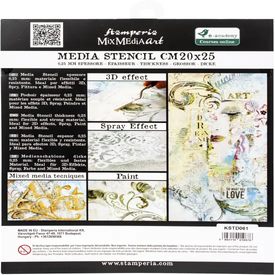 Stamperia Stencil 7.87"X9.84"-Alphabet & Numbers, Calligraphy {4}