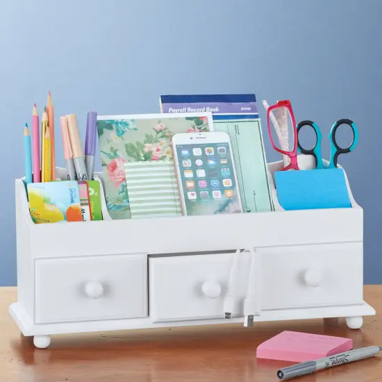 Collections Etc 3 Drawer Desk Organizer with Large Center Compartment {5}