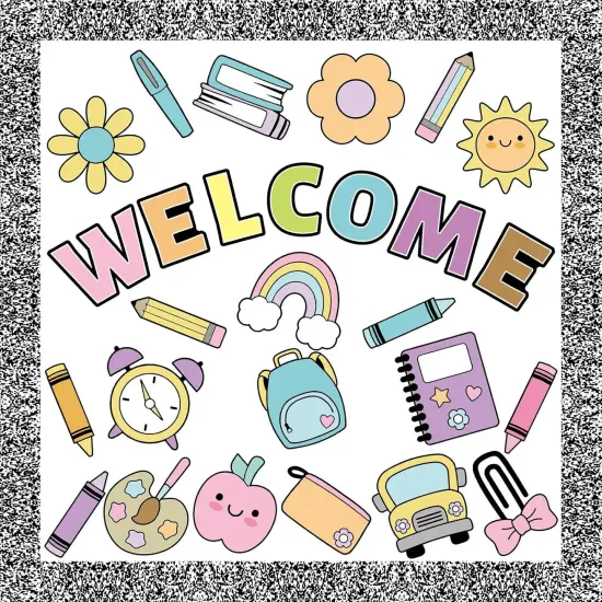 63 Pcs Girl Style Bulletin Board Decoration Set {1}