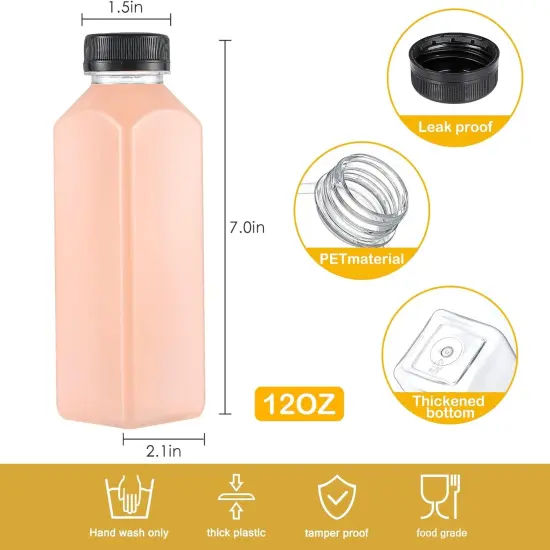 45Pcs 12oz Plastic Juice Bottles with Caps {4}
