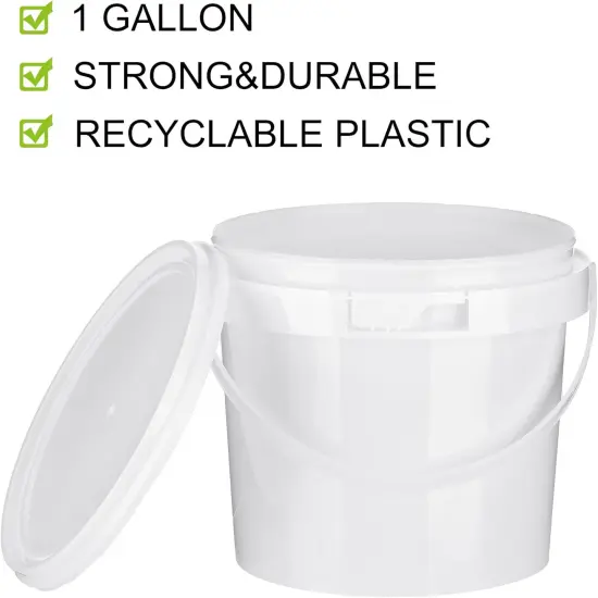 10 Pack White Plastic Bucket {3}