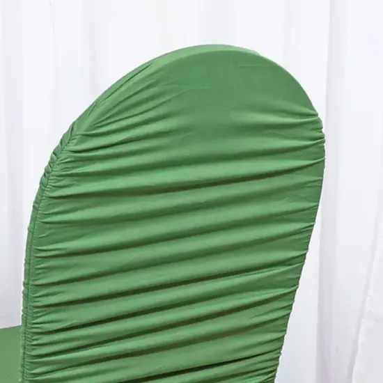 Clover Green Rouge Chair Cover, Ruffled Spandex Fit for Banquet Seating {3}