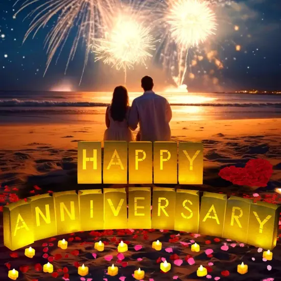 Happy Anniversary Decoration, Light Up Letters Luminaries Signs {5}