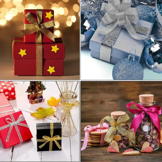 1 1/2 Inch Wide Gold Glitter Ribbon - 25Yards {3}