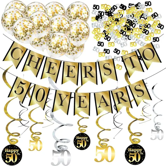 50th Birthday and Anniversary Decorations Party Pack {1}