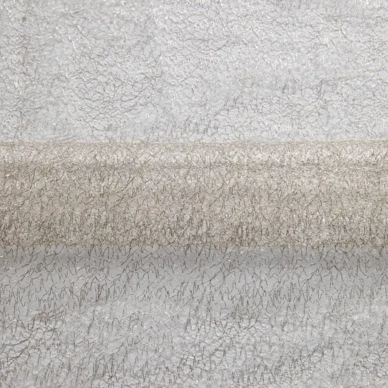 1 Yard Metallic Susumi Tulle Lace Fabric, 58/60&Prime; Wide 100% Polyester Beige {1}