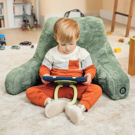 Nestl Fur Reading Pillow with Laptop Lap Desk Sage Green {3}