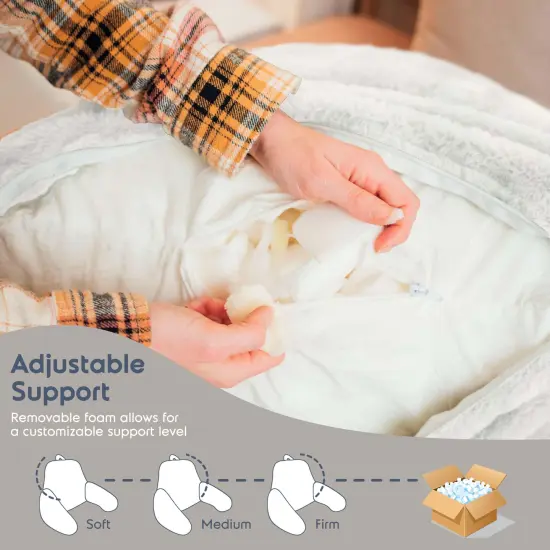 Nestl Fur Reading Pillow with Laptop Lap Desk White {2}