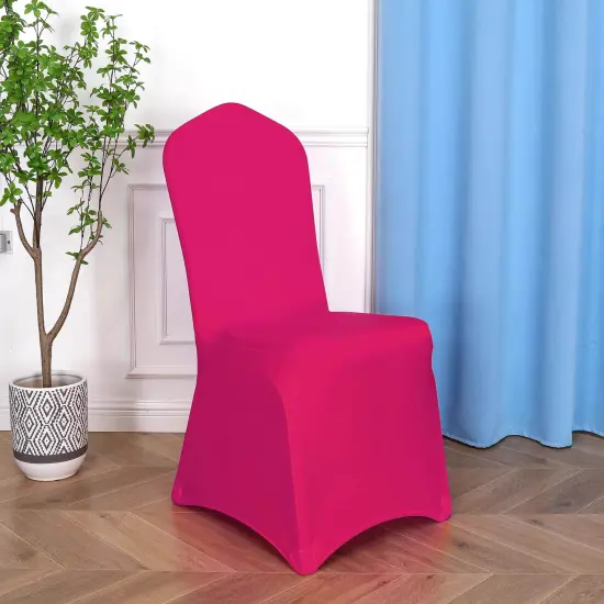 Fuchsia Spandex Banquet Chair Cover with Stretch Fit for Weddings and Events {3}