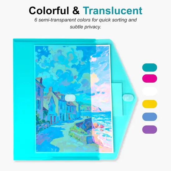 24 Pack Plastic Envelopes A4 Letter Size File Folders {4}