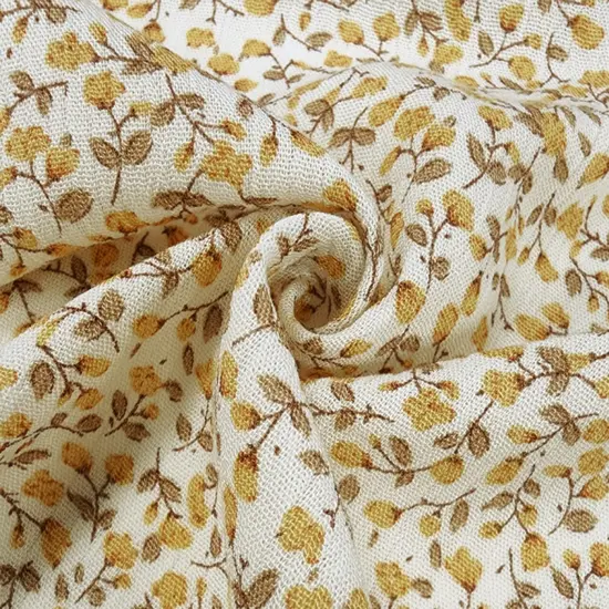1 Yard Mellow Yellow Rayon Crepon Fabric Lightweight Woven Textured Pleated Apparel 50/52" Wide {1}