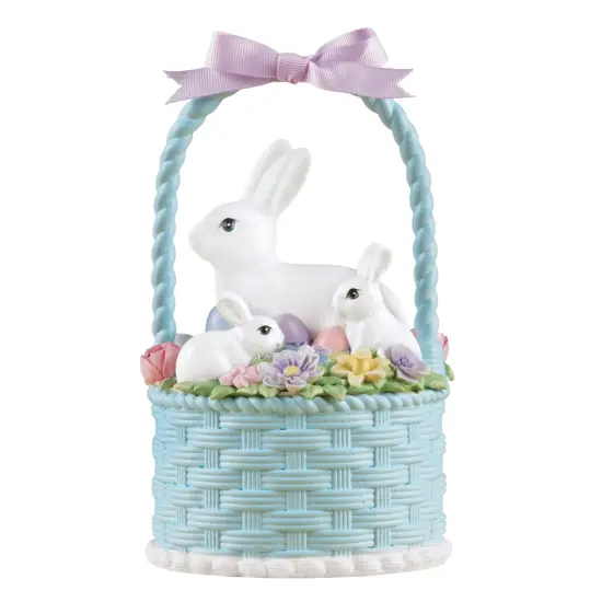 Collections Etc Hand-Painted Bunny Easter Basket Decoration {2}