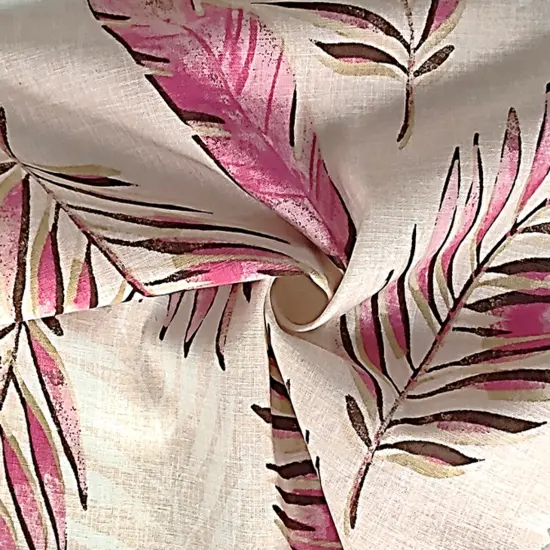 1 Yard Rayon Linen Blend Fabric Pink Mustard Mix 53/54" Width Apparel Use {1}