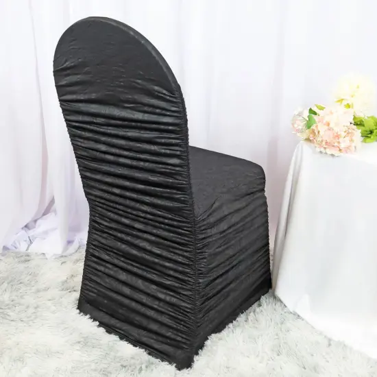 Timeless Rouge Embossed Spandex Event Chair Cover Black {2}