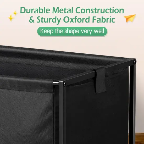 Large Toy Box with Wheels Big Toy Chest, 124L, Black {4}