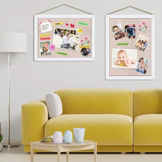 6 Pack Wood Bulletin Cork Boards with Linen 12''x 16'' {4}