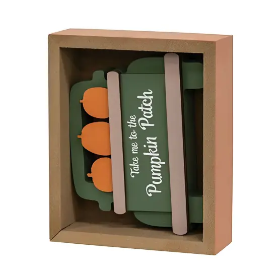 2 - Set Fall on the Farm Box Sign with Pumpkin Patch Truck Sitter {4}