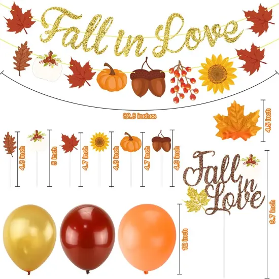Autumn Bridal Shower Party Decorations, Fall in Love Banner Autumn Little Pumpkin {2}