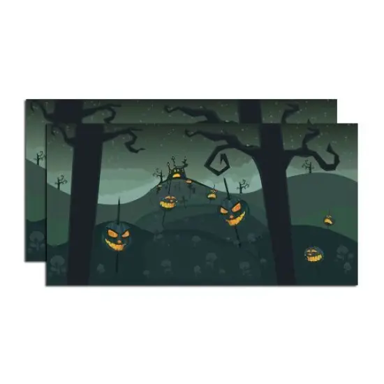 Halloween Spooky Pumpkins Backdrop - 20 Inch - Set Of 2 {3}