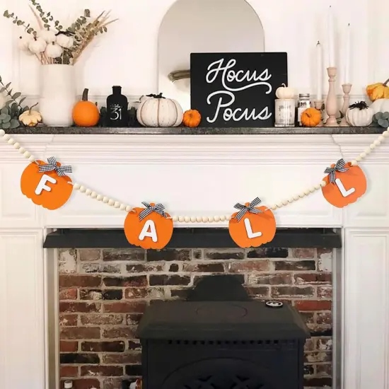 Fall Decor-Wooden Signboards Pumpkin Garland {2}