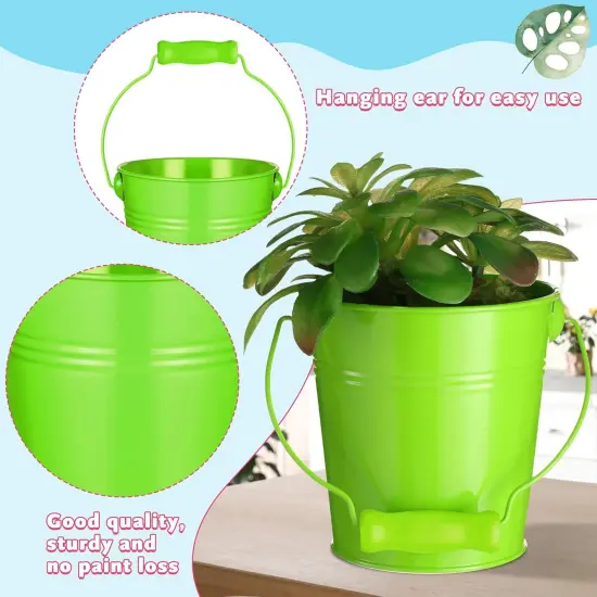 4 Pieces Small Metal Buckets {2}