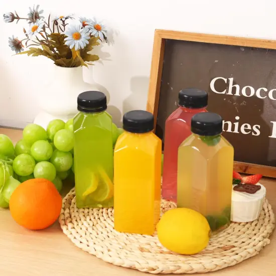 6pcs 12oz Plastic Juice Bottles with Caps {4}