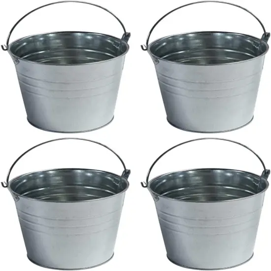 4 Metal Buckets {2}