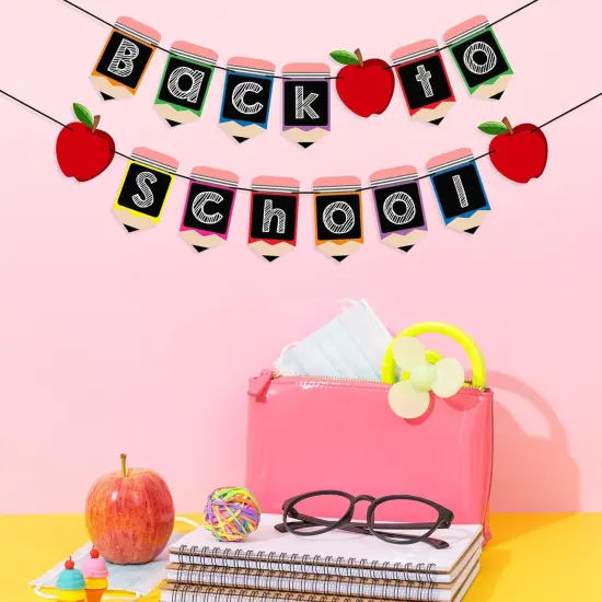 2 PCS Back to School Pencil Banner Welcome Back to School Decorations {5}