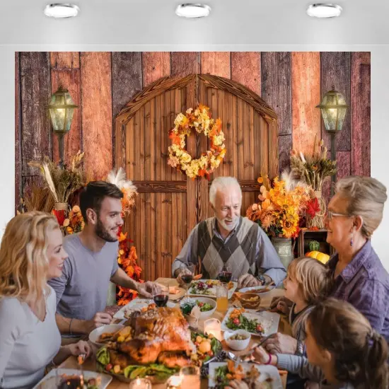 7x5ft Fall Thanksgiving Backdrop Thanksgiving Photo Backdrop,Party Banner F91 {3}