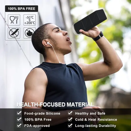 Silicone Foldable Portable Water Bottle {2}