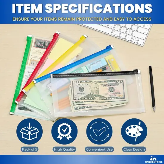 Plastic Filing Envelopes with Zipper Closure {5}