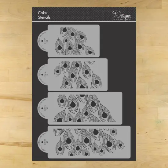 Peacock Spray Cake Stencil Set | C780 by Designer Stencils | Cake Decorating Tools | {1}