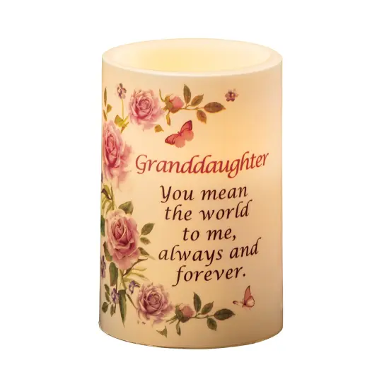 Collections Etc LED Lighted Sentimental Granddaughter Flameless Battery-Operated Candle {2}
