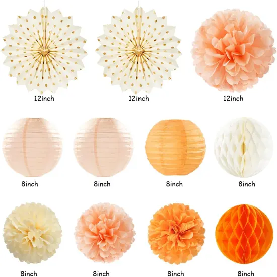 21pcs Autumn One Two Sweet Peach Happy Banner,Girls Groovy Paper {2}