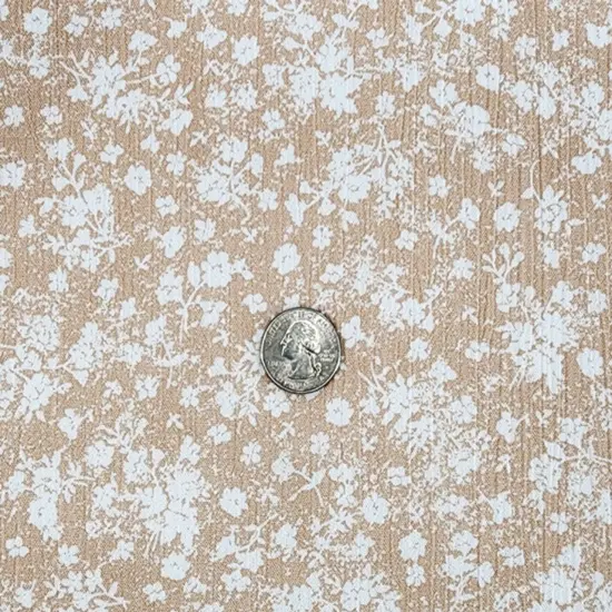1 Yard Woven Rayon Taupe Crinkle Fabric 50/52" Wide Crepon Style for Garments & Accessories {1}