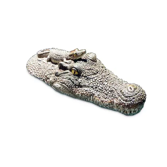 Swim Central 20.5" Crocodile Head Floating Pool, Spa or Patio Decorative Reptile Figure Brown {4}