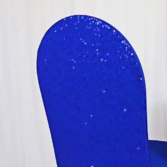 1 Piece Sequin Spandex Banquet Chair Cover Royal Blue Stretch Sparkle Event Decoration {5}