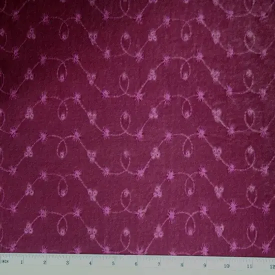 1 Yard Velvet Embroidery Fabric Plum Dazzle, 58/60" Wide Premium Apparel Material {1}