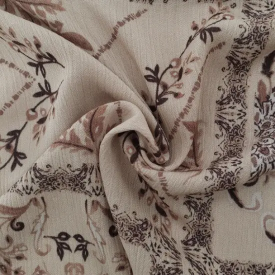 1 Yard Taupe Rayon Crinkle Crepon Fabric Lightweight Apparel 50/52 Inch Width {2}